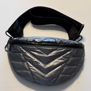 THINK ROYLN Quilted Gray Belt Bag